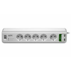 APC Essential SurgeArrest 5 outlets with 5V, 2.4A 2 port USB charger 230V Germany