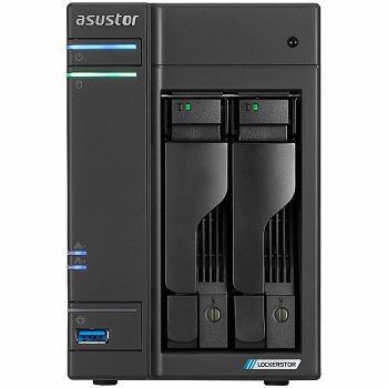 ASUSTOR NAS AS6702T Lockerstor2 Gen2 2x 3.5" 4x M.2 cache 2x 2.5Gbe Celeron QuadCore N5105 2.9GHz 4GB single PSU desktop