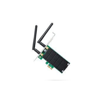 AC1200 Wi-Fi PCI Express Adapter, 867Mbps at 5GHz + 300Mbps at 2.4GHz, Beamforming, 2X2 MIMO, Heat Sink, Two detachable antennas