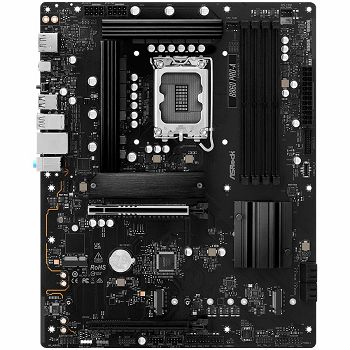ASROCK MB Desktop B860 PRO-A, S.1851, 4x DDR5, 1x PCIe 5.0 x16, 1x PCIe 4.0 x4, 1x Blazing M.2, 2x Hyper M.2, 4x SATA3, 2x USB-C, 8x USB 3.2, 6x USB 2.0, 1x HDMI, 1x DP, 1x RJ-45 2.5 GB Lan, ATX, 90-M