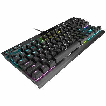 Corsair K70 RGB TKL CHAMPION SERIES Optical-Mechanical Gaming Keyboard, Backlit RGB LED, CORSAIR OPX RAPIDFIRE, Black, Black PBT Keycaps