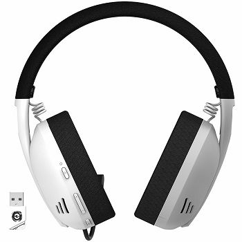 CANYON Ego GH-13, Gaming BT headset, +virtual 7.1 support in 2.4G mode, with chipset BK3288X, BT version 5.2, cable 1.8M, size: 198x184x79mm, White