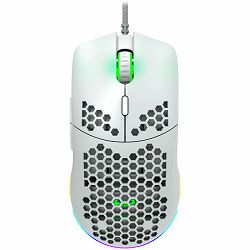 CANYON,Gaming Mouse with 7 programmable buttons, Pixart 3519 optical sensor, 4 levels of DPI and up to 4200, 5 million times key life, 1.65m Ultraweave cable, UPE feet and colorful RGB lights, White, 