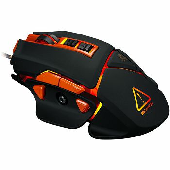 CANYON Optical gaming mouse, adjustable DPI setting 800/1000/1200/1600/2400/3200/4800/6400, LED backlight, moveable weight slot and retractable top cover for comfortable usage