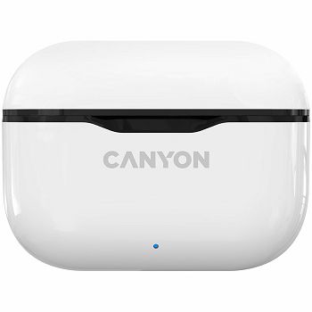 Canyon TWS-3 Bluetooth headset, with microphone, BT V5.0, Bluetrum5736A, battery EarBud 40mAh*2+Charging Case 300mAh, cable length 0.3m, 62*22*46mm, 0.046kg, White