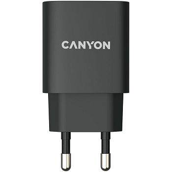 CANYON H-20, PD 20W Input: 100V-240V, Output: 1 port charge: USB-C:PD 20W (5V3A/9V2.22A/12V1.67A) , Eu plug, Over- Voltage ,  over-heated, over-current and short circuit protection Compliant with CE R