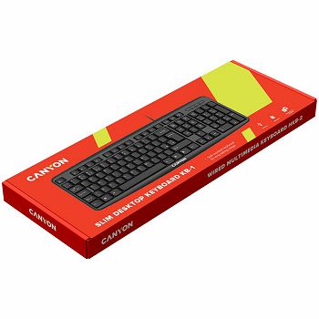 CANYON Keyboard CNE-CKEY01 (Wired USB, 104 keys, Black), Adriatic
