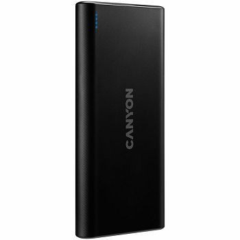 CANYON PB-106 Power bank 10000mAh Li-poly battery, Input 5V/2A, Output 5V/2.1A(Max), USB cable length 0.3m, 140*68*16mm, 0.24Kg, Black