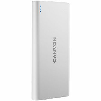 CANYON PB-108 Power bank 10000mAh Li-poly battery, Input 5V/2A, Output 5V/2.1A(Max), 140*68*16mm, 0.230Kg, White