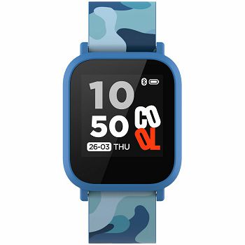 Teenager smart watch, 1.3 inches IPS full touch screen, blue plastic body, IP68 waterproof, BT5.0, multi-sport mode, built-in kids game, compatibility with iOS and android, 155mAh battery, Host: D42x 