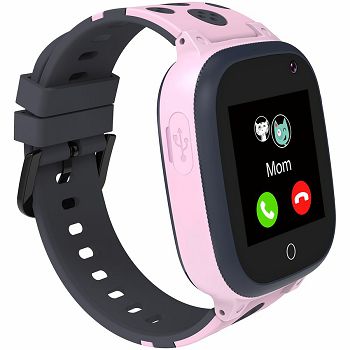 Kids smartwatch, 1.44 inch colorful screen, GPS function, Nano SIM card, 32+32MB, GSM(850/900/1800/1900MHz), 400mAh battery, compatibility with iOS and android, Pink, host: 52.9*40.3*14.8mm, strap: 23