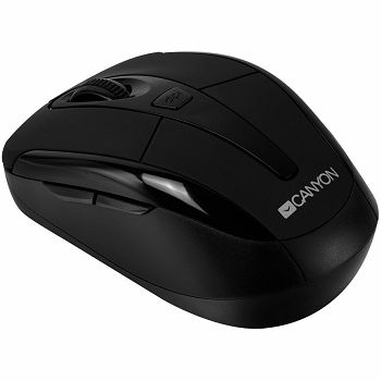 CANYON CNR-MSOW06B Black color, 6 buttons and 1 scroll wheel with 800/1200/1600 switchable dpi plus 2 additional up/down direction buttons 2.4GHZ wireless optical mouse