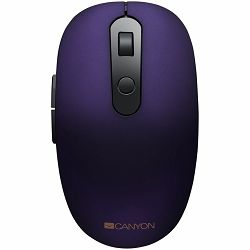 Canyon 2 in 1 Wireless optical mouse with 6 buttons, DPI 800/1000/1200/1500, 2 mode(BT/ 2.4GHz), Battery AA*1pcs, Violet, silent switch for right/left keys, 65.4*112.25*32.3mm, 0.092kg