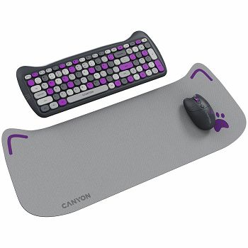 CANYON HSET-W6 EN/AD Keyboard+Mouse Kitty Edition AAA+АА Wireless Violet