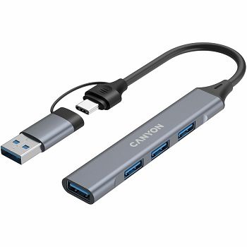 CANYON hub DS-02 4in1 USB-A/C Grey