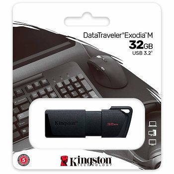Kingston 32GB DataTraveler Exodia M USB slider cap USB 3.2 Gen2, black
