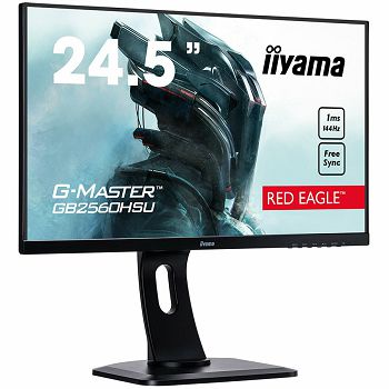 IIYAMA Monitor G-Master Red Eagle 24,5" ETE Gaming, Ultra Slim, FreeSync, 1920x1080@144Hz, 400cd/m2, DisplayPort, HDMI, 1ms, Speakers, USB-HUB (2x2.0), Black Tuner, Height adj. Stand