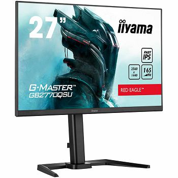 27" ETE Fast IPS Gaming, G-Master Red Eagle, FreeSync PremiumPro, 2560x1440@165Hz, 400cd/m², 1000:1, HDMI, DisplayPort, 0,5ms (GTG), HDR400, Speakers, USB-HUB (2x3.0), Black Tuner, 15cm Height Adj. St