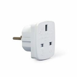 AC power adapter, UK socket to EU Schuko plug, 7.5 A