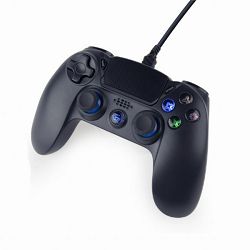 Gembird Wired vibration game controller for PlayStation 4 or PC, black