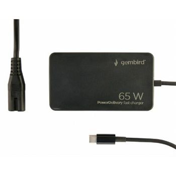Gembird 65 W PowerDelivery GaN USB Type-C fast charger, black