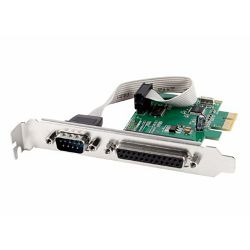 Gembird COM serial port LPT port PCI-Express add-on card, with extra low-profile bracket