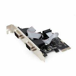 Gembird 2 serial port PCI-Express add-on card, with extra low-profile bracket