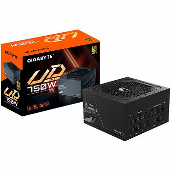 GIGABYTE UD750GM Ultra Durable Power Supply 750W, Modular, 80 PLUS Gold, Japanese capacitors, 120mm smart control fan, EU plug