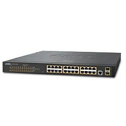 PLANET 24-port IPv4 Managed Gigabit Ethernet Preklopnik 802.3at PoE + 2-Port 100/1000X SFP (300W)