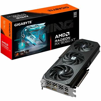 GIGABYTE Video Card AMD Radeon RX 9060 XT GAMING OC 16G (16GB GDDR6/128bit, PCI-E 5.0, 1x 8Pin Power connector, Recommended PSU 450W, 2xDP, 1x HDMI, Retail)