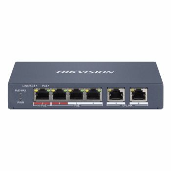 HikVision 4-Port 100Mbps RJ45 PoE (60W) 2x 100Mbps RJ45 Smart Switch