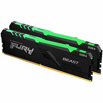 Kingston DRAM 16GB 3600MHz DDR4 CL17 DIMM (Kit of 2) FURY Beast RGB EAN: 740617319088
