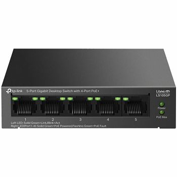 5-Port Gigabit Desktop Switch with 4-Port PoE+