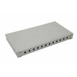 NFO Patch Panel 1U 19" - 12x SC Simplex LC Duplex, Closed, 1 tray