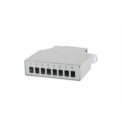 NFO Patch Panel DIN Rail, 8x SC Simplex LC Duplex