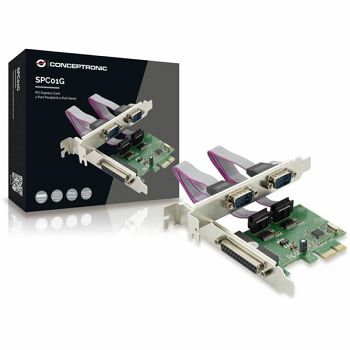 Conceptronic 3-Port Serial Parallel PCIe Card, Parallel x 1, Serial x 2