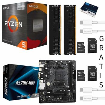 AMD 5600G MB 500GB SSD 2xRAM HKS Gratis