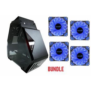 NaviaTec ANUBIS Gaming Case ATX 4x Blue LED fans