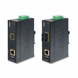 Planet 1000BASE-SX to 10 100 1000BASE-T 802.3at PoE Industrial Media Converter (SC,MM) -550m