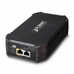 Planet Single-Port 10 100 1000Mbps 802.3bt PoE Injector (95 Watts, internal PWR)