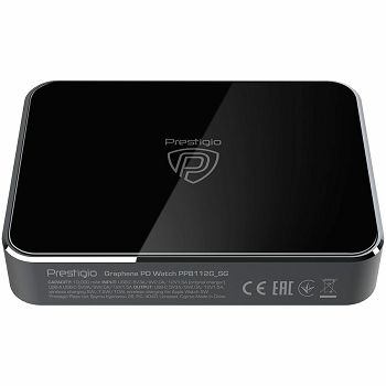 Prestigio Graphene PD Watch Edition, fast charging powerbank, 10000 mAh, 2*USB3.0 QC, 1*Type-C PD, wireless charger 10W, Apple Watch wireless charger 2,5W, LED indicator, leather case, cable type C-US