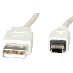 Roline USB2.0 kabel Mini, Type A na 5-pin, 3.0m, bež