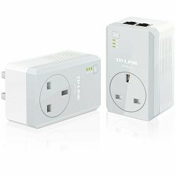 AV500+ Powerline Kit with AC Pass Through, 500Mbps Powerline Speed,2 port Fast Ethernet, Homeplug AV, Green Powerline,  Plug and Play, Multiple HD IPTV Streams, Twin Pack