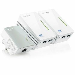 AV500 2-port Powerline WiFi  Extender 3-pack KIT, including 2 TL-WPA4220  and 1 TL-PA4010, 500Mbps Powerline datarate, 300Mbps wireleses N,Plug and Play, 2 fast ethernet ports, WiFi Clone, Support Mul