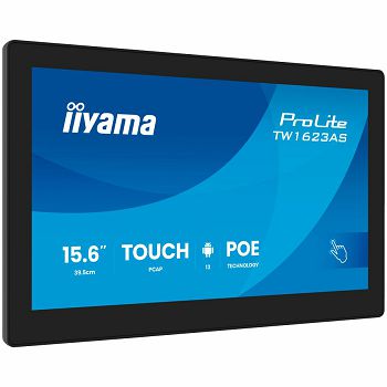 IIYAMA Touch Monitor TW1623AS-B3P 15.6" PCAP 10pt touchscreen PC with Android, PoE Technology and iiSignage