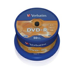 DVD-R Verbatim 4.7GB 16× Matt Silver 50 pack spindle