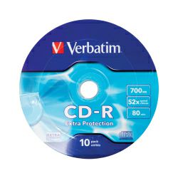 CD-R Verbatim 700MB 52× DataLife Wagon Wheel 10 pack EP