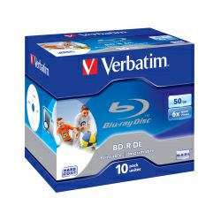 DVD Blu-Ray Verbatim BD-R DL 6× 50GB Wide Printable No ID Surface Hard Coat 10 pack JC (Double Layer)