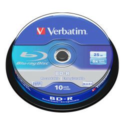 DVD Blu-Ray Verbatim BD-R SL 6× 25GB White Blue Surface 10 pack spindle (Single Layer)