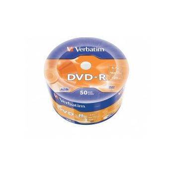 DVD-R Verbatim 4.7GB 16× Matt Silver Wagon Wheel 50 pack 